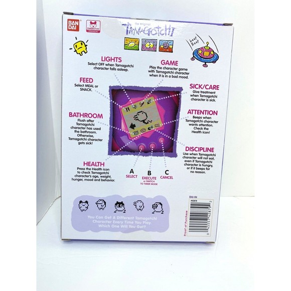 Bandai The Original Tamagotchi Gen 1 Virtual Reality Pet Feed Care Sleep Rainbow - Picture 5 of 7